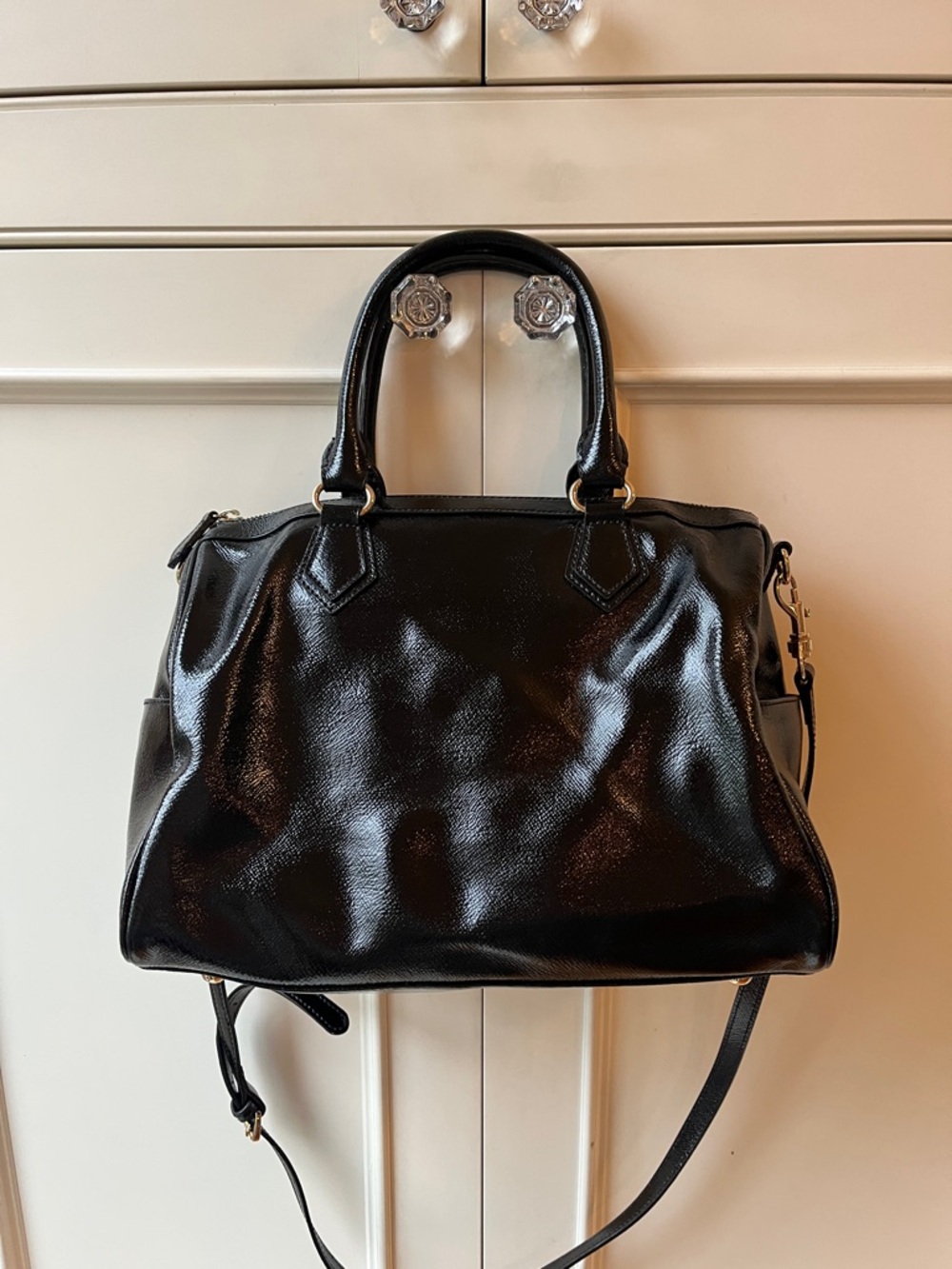 NWOT Mark & Graham Black patent leather crossbody purse shoulder / hand bag